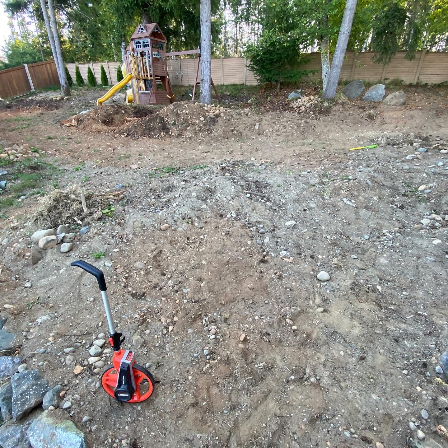 Backyard before excavation Vancouver Island