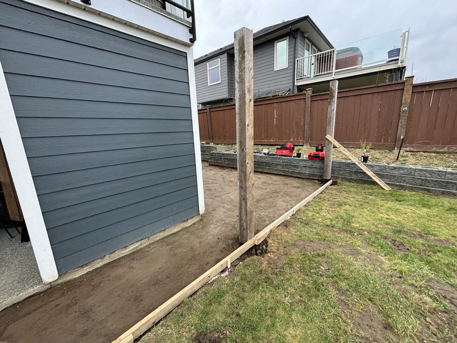 Exposed aggregate concrete pour Vancouver Island