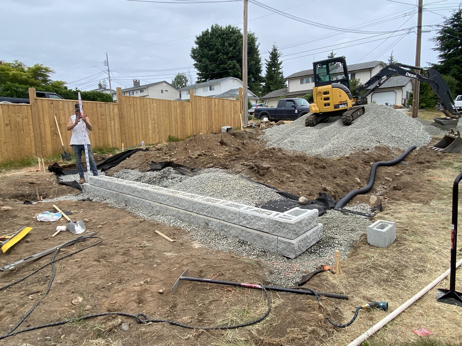 Parking pad grading and base prep Vancouver Island