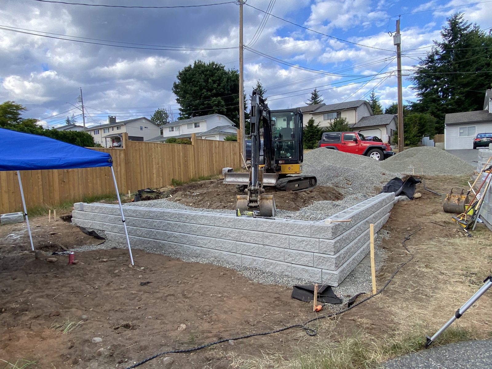 Retaining wall block installation Vancouver Island