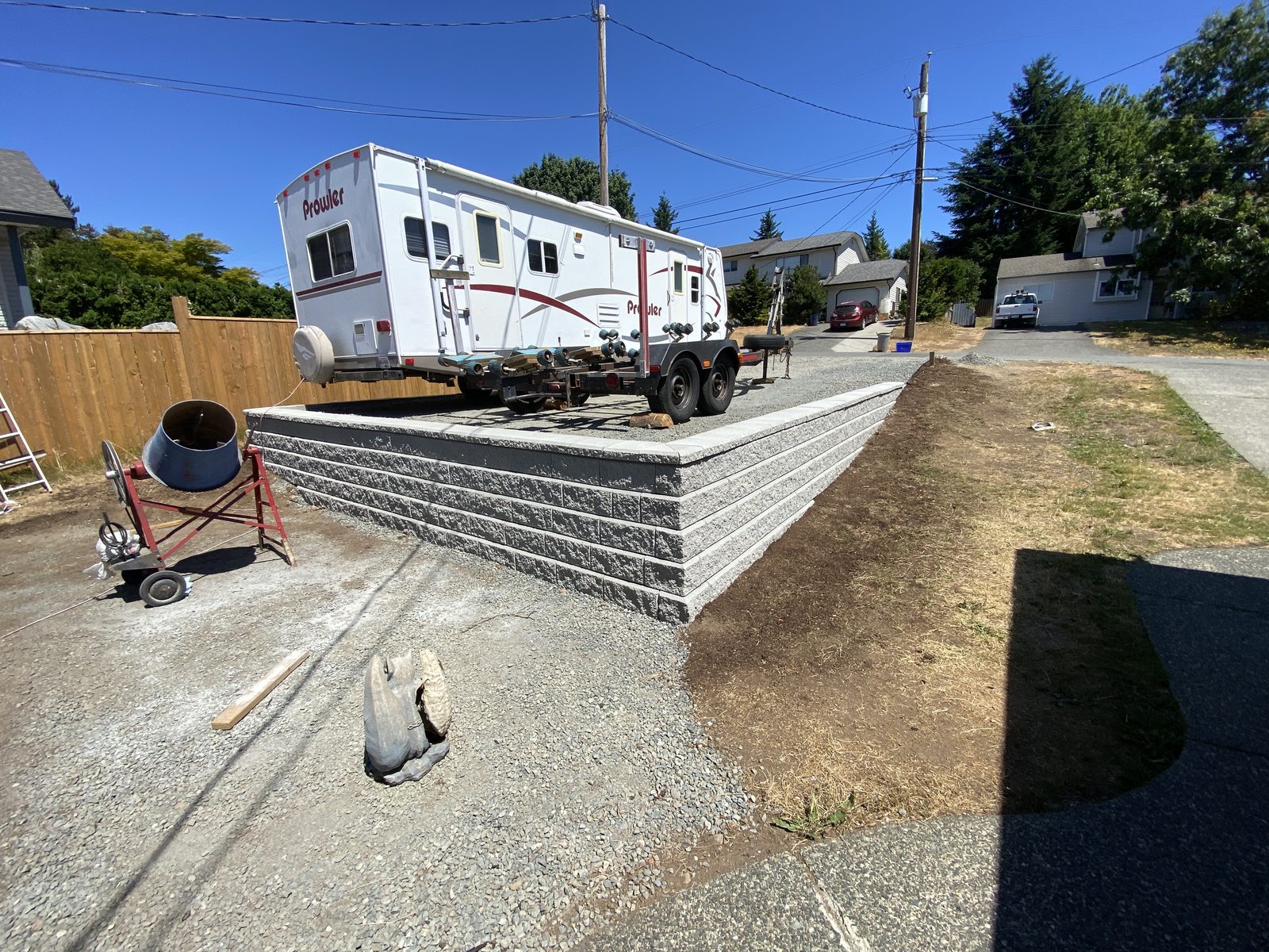 Parking pad gravel compaction Vancouver Island