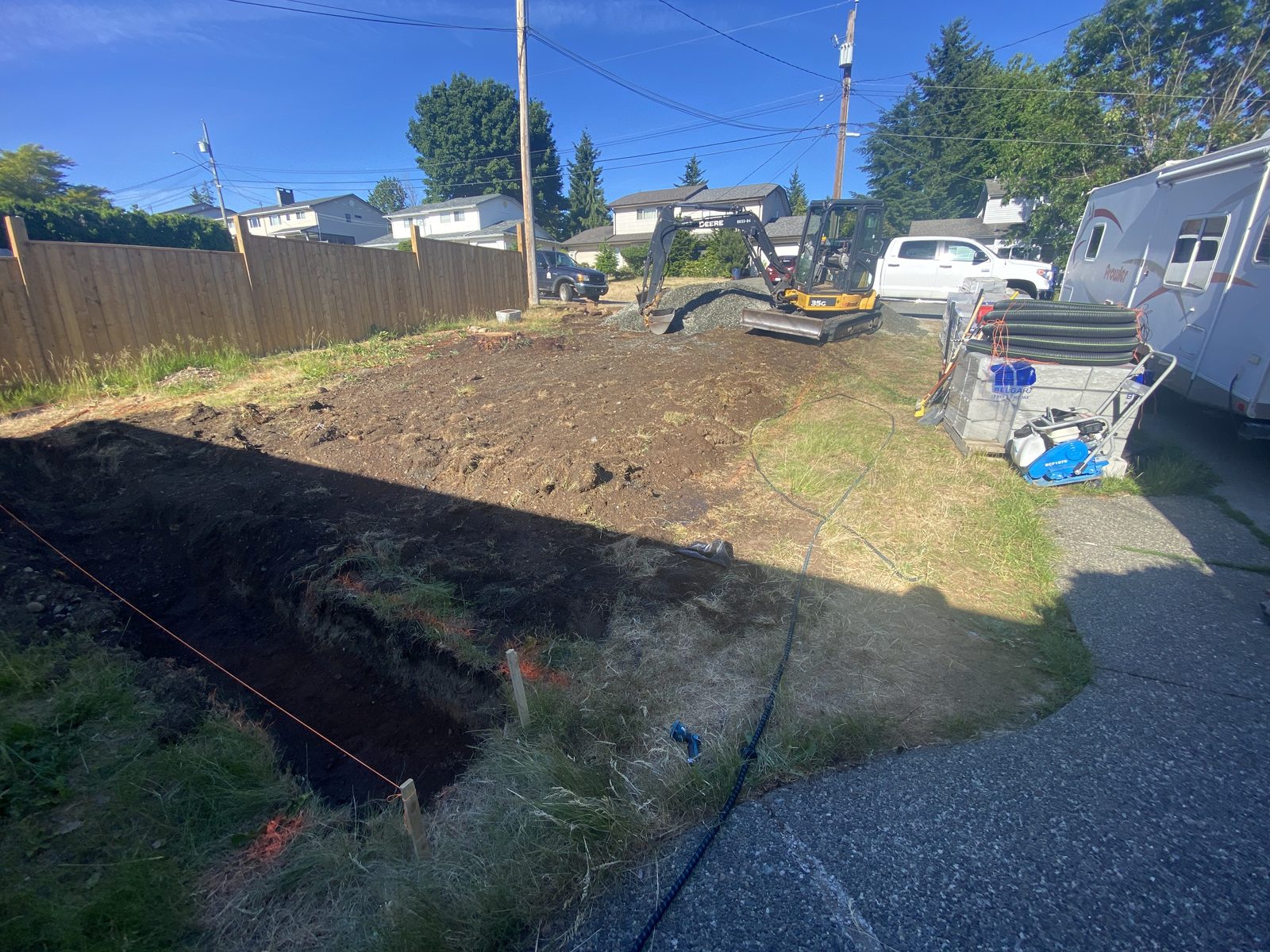 Parking pad final grading Vancouver Island