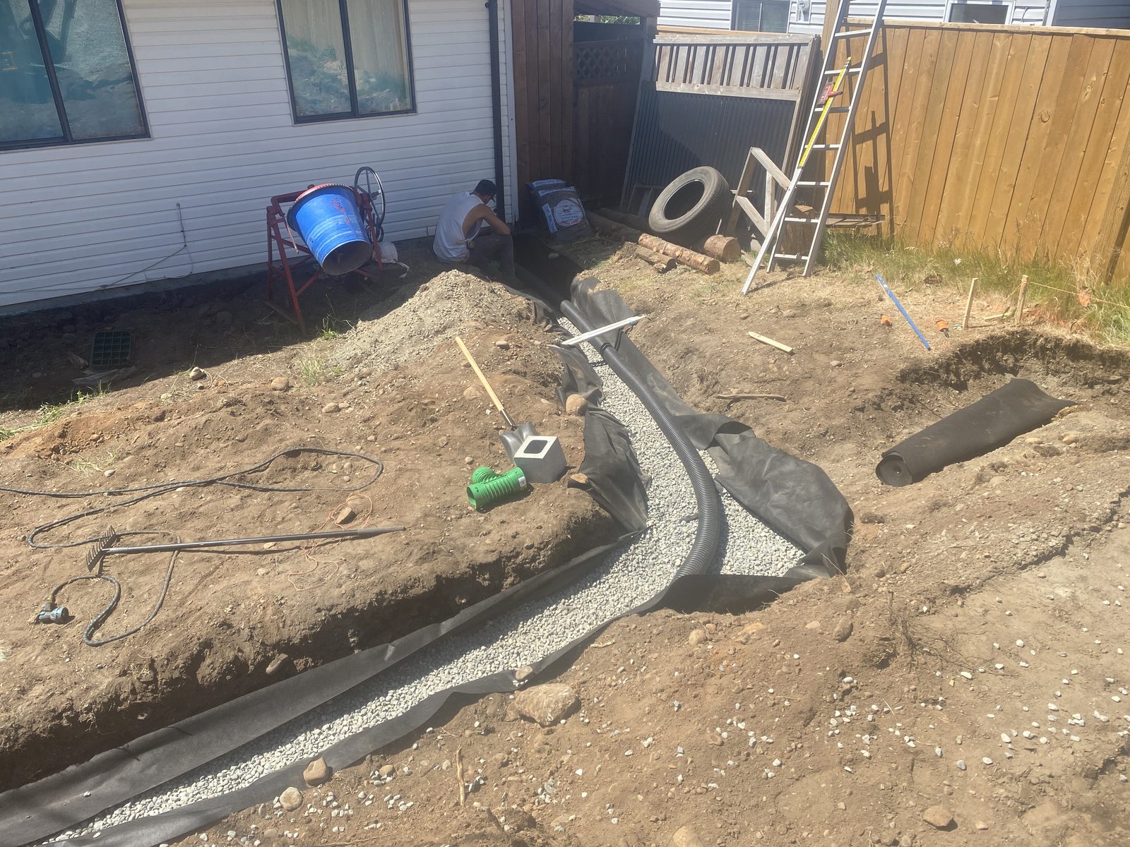 Finished parking pad aerial view Vancouver Island