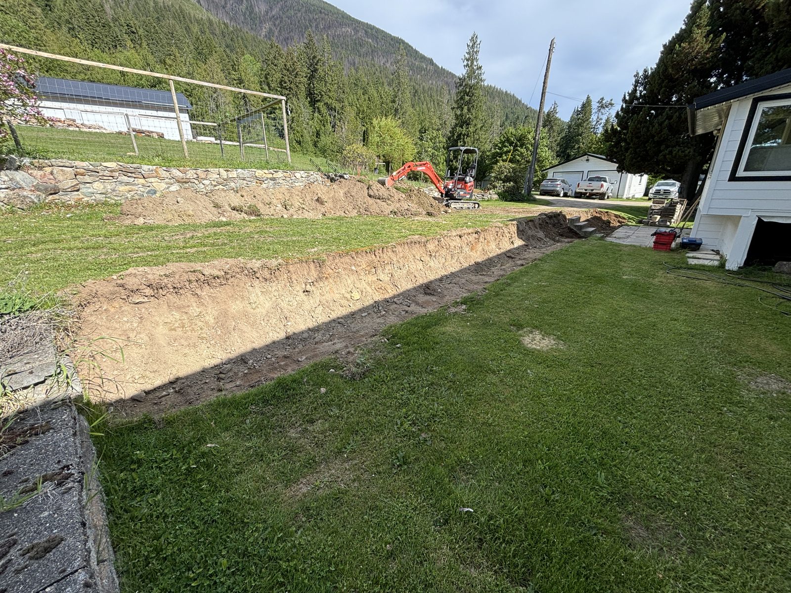 New retaining wall block installation Vancouver Island