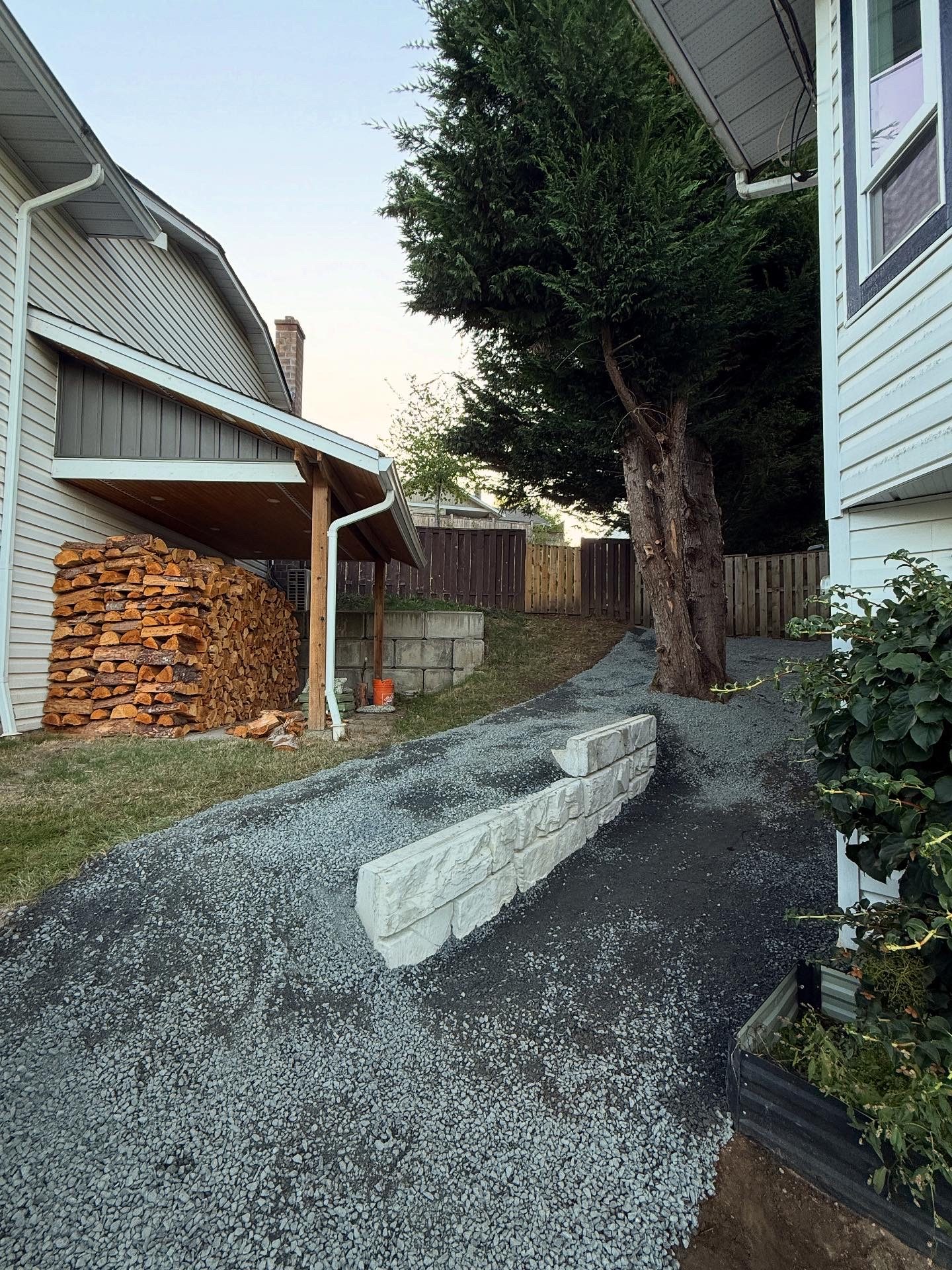 Side yard makeover before photo Vancouver Island