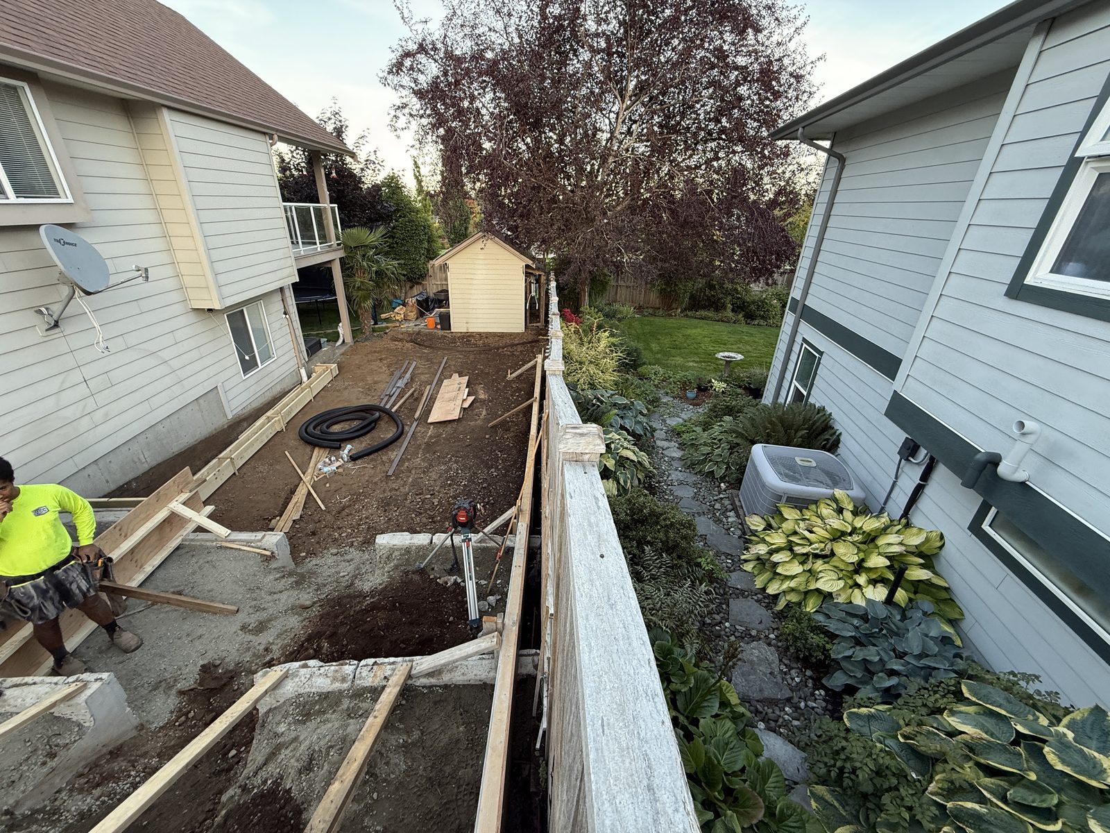 Tiered retaining wall upper tier Vancouver Island